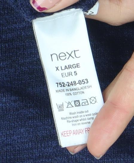 Next Men's Blue Cotton Crew Neck Jumper XL Regular Fit