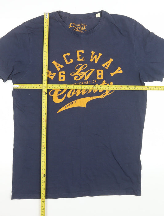 Esprit Women Navy Blue Slim Fit Graphic T-Shirt Size L