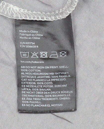 Womens UK Size XS H&M Grey Basic T-Shirt