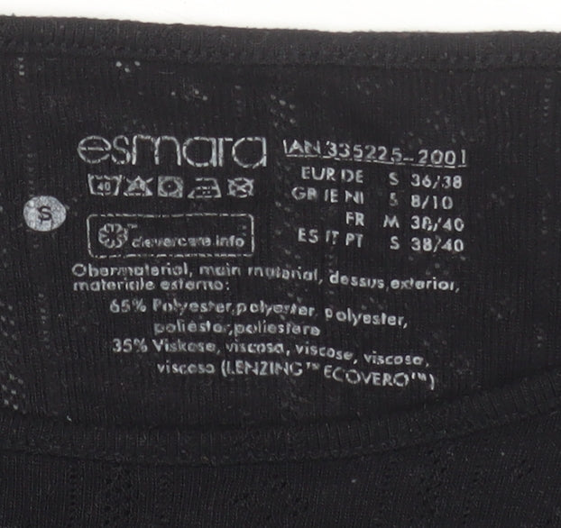 Esmara Women’s Black Long Sleeve Slim Fit Basic T-Shirt Size S