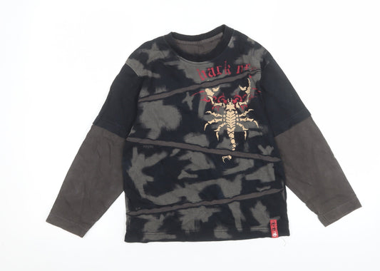 Boys UK Size 6-7 Years Marks and Spencer Black Basic T-Shirt