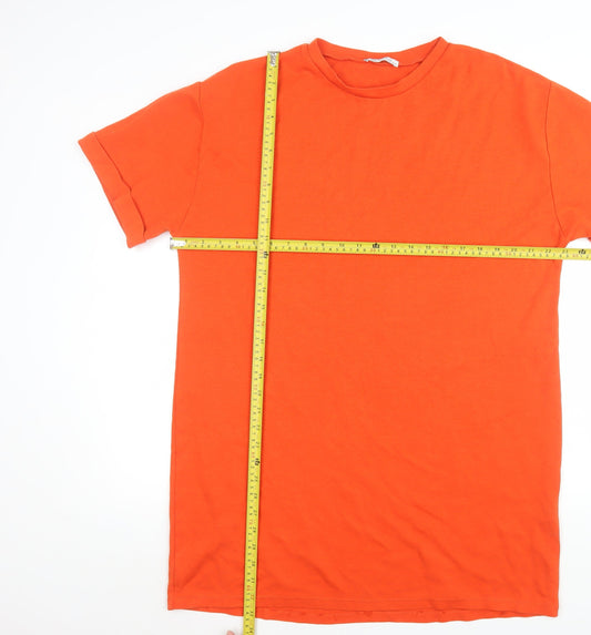 Womens UK Size 14 Zara Orange Basic T-Shirt