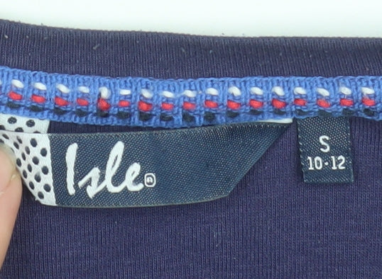 Womens UK Size 10 Isle Purple Tunic T-Shirt