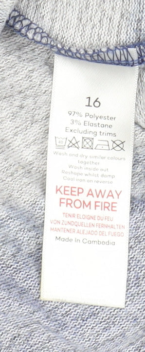 Bonmarché Women’s Multicoloured Striped Jersey Top Size 16 3/4 Sleeve