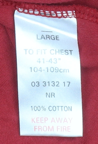 Peter Storm Women Red Long Sleeve Roll Neck Cotton Basic Top Size L