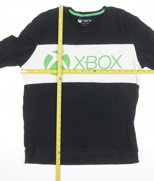 George Xbox Boys Black Long Sleeve T-Shirt Medium 100% Cotton Casual Top
