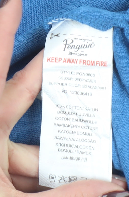 Boys UK Size 12-13 Years Original Penguin Blue Basic Polo