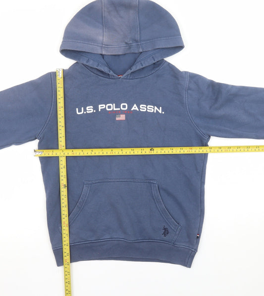 Boys UK Size 9-10 Years U.S. Polo Assn. Blue Pullover Hoodie