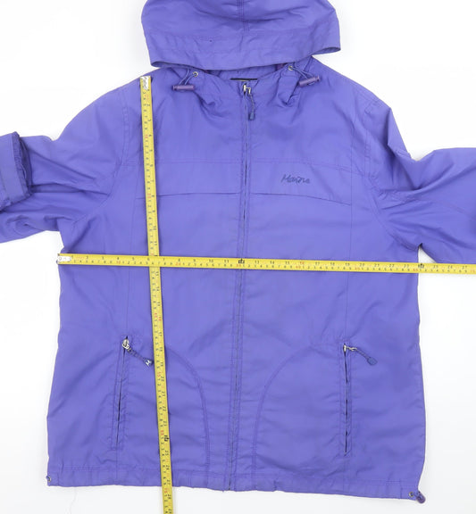 Maine New England Women Purple Hooded Waterproof Jacket Size 18