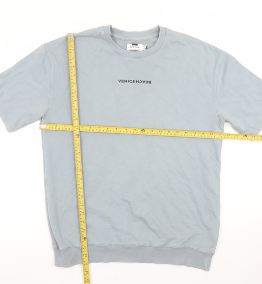Topman Mens Blue Venice Beach Graphic T-Shirt Size M Regular Fit