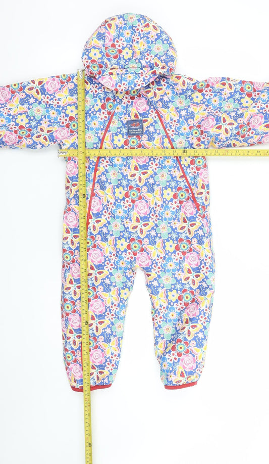JoJo Maman Bébé Unisex Baby Multicoloured Floral Hooded Snowsuit 18-24 Months