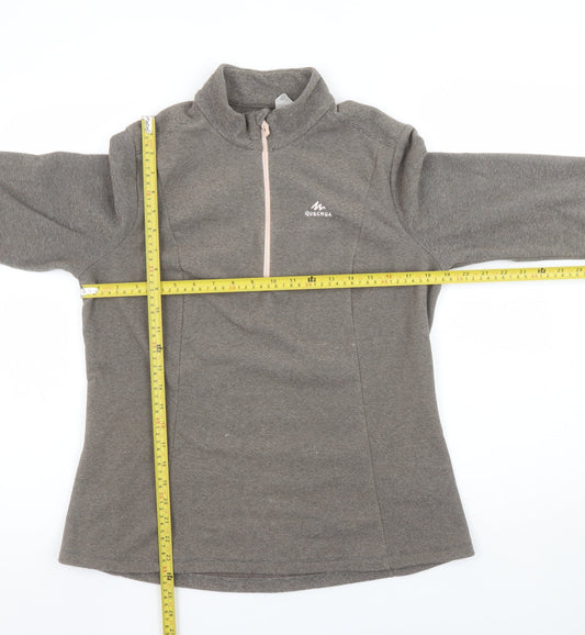 Quechua Women’s Grey 1/4 Zip Fleece Sweatshirt 2XL - Warm Outdoor Layer