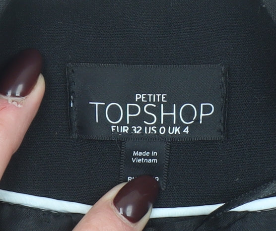 Womens UK Size 4 Topshop Petites Black Blazer