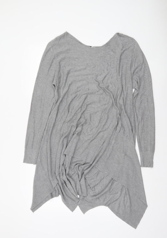 Womens UK Size M Apricot Grey Tunic Jumper
