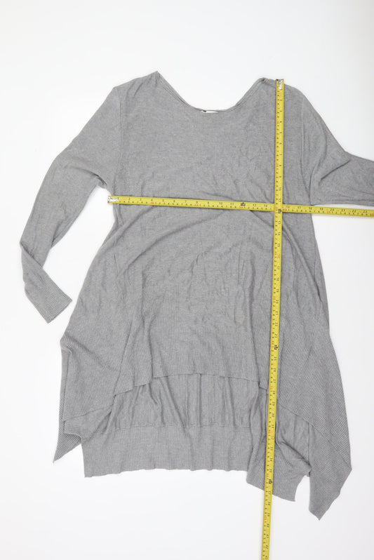 Apricot Women Grey Knit Long Sleeve Tunic Jumper M