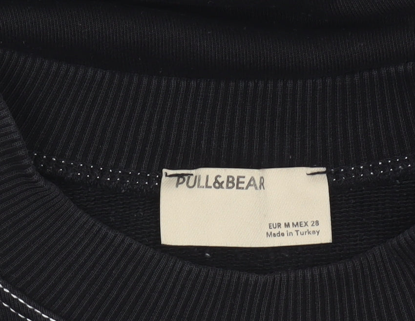 Womens UK Size 12 Pull & Bear Black Pullover Sweatshirt