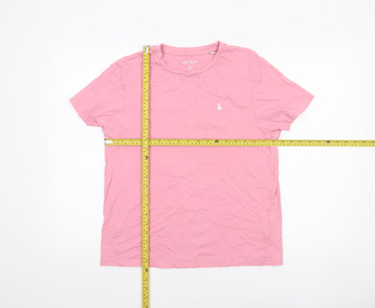 Jack Wills Womens Pink Basic Cotton Crew Neck T-Shirt Size 10
