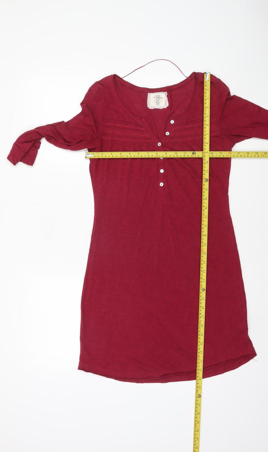 Womens UK Size S H&M Red Tunic Blouse