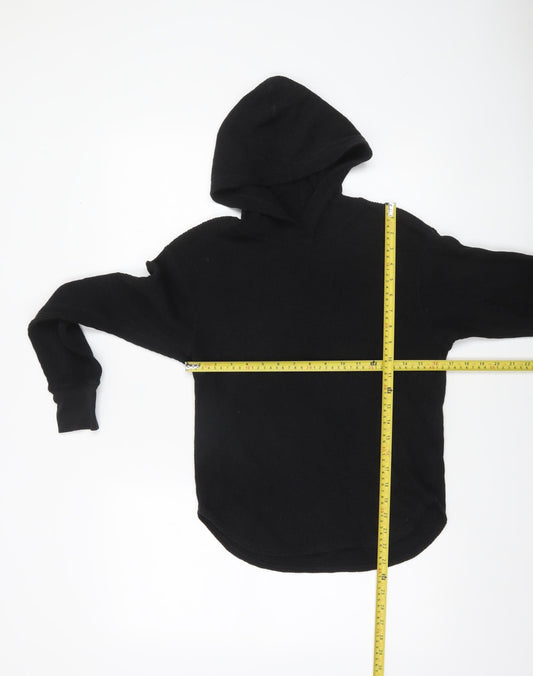 Womens UK Size XS Uniqlo Black Pullover Hoodie