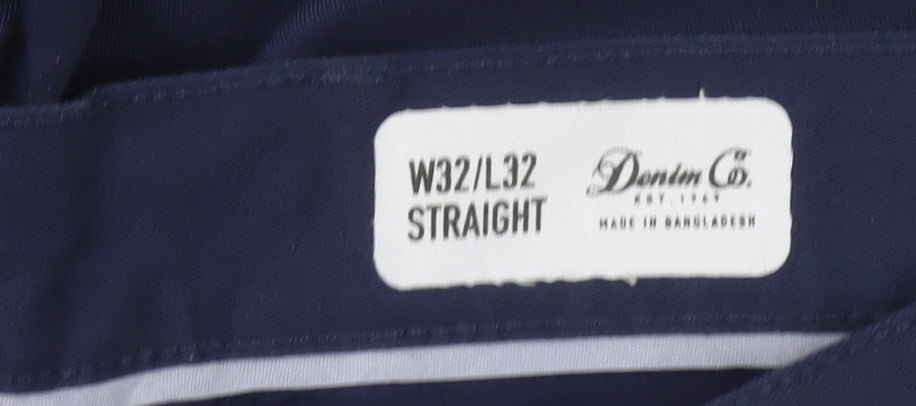 Mens UK Size M Denton Co. Classic Fit Chino Blue Trousers