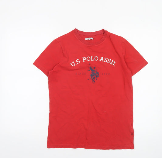 Boys UK Size 12-13 Years U.S. Polo Assn. Red Basic T-Shirt