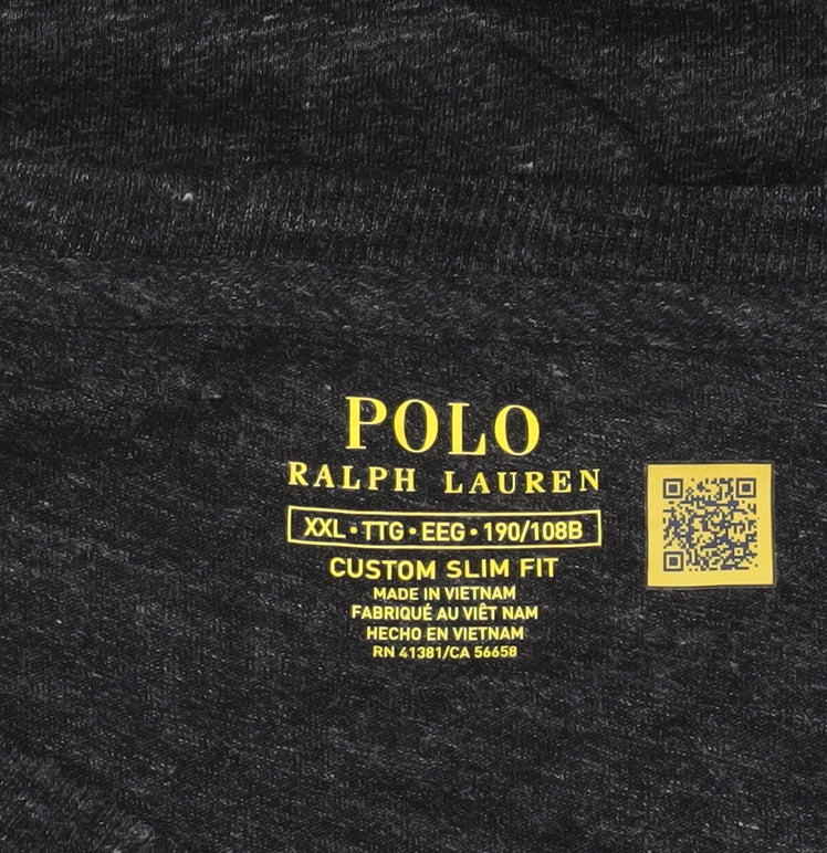 Ralph Lauren Men's Black Crew Neck Custom Slim Fit T-Shirt XXL