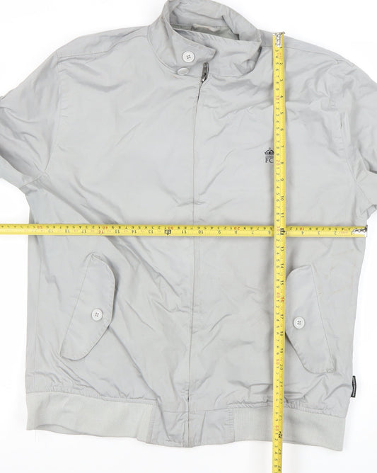 Mens UK Size 2XL French Connection Grey Bomber Jacket