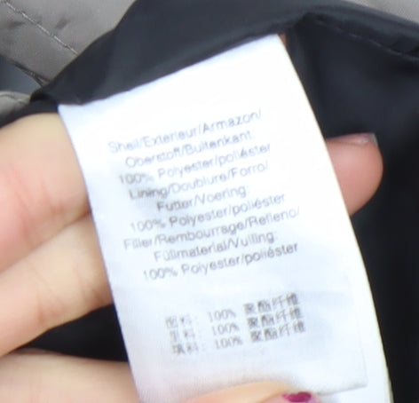 DKNY Womens Beige Quilted Hooded Mid-Length Coat XS