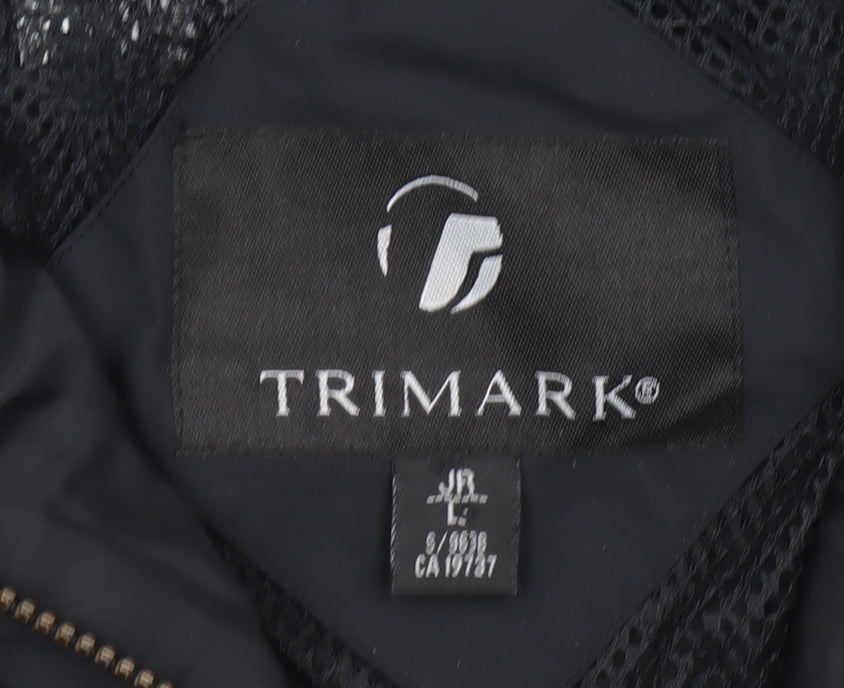 Boys UK Size L Trimark Black Windbreaker Coat