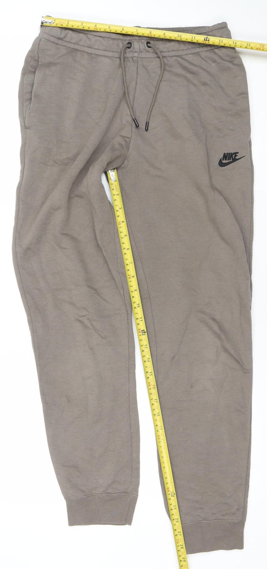 Mens UK Size S Nike Regular Fit Jogger Brown Trousers