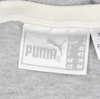 Puma Womens Grey Ringer T-Shirt Size 14 Slim Fit Short Sleeve