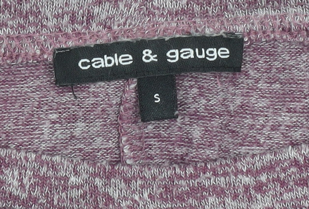 Womens UK Size S Cable & Gauge Purple Basic T-Shirt