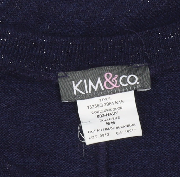 Womens UK Size M Kim & Co Blue Tunic Blouse