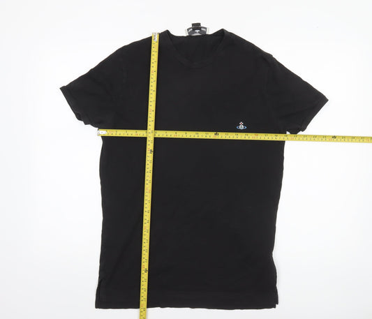 Vivienne Westwood Men's Black Cotton Logo T-Shirt Size M