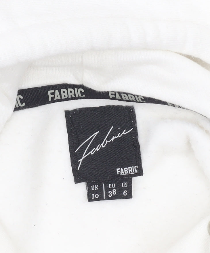 Womens UK Size 10 Fabric White Pullover Hoodie