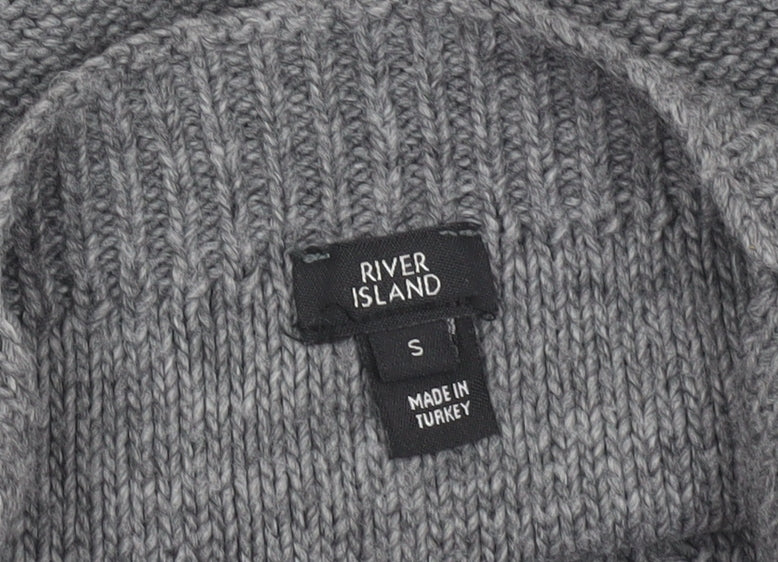 Womens UK Size S River Island Grey Cropped Tank
