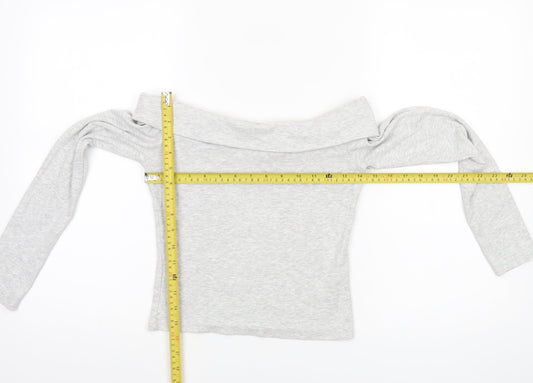 Womens UK Size 12 Stradivarius Grey Cropped T-Shirt