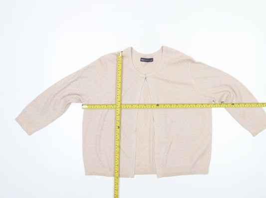 Womens UK Size 14 Marks and Spencer Beige Cardigan Jumper