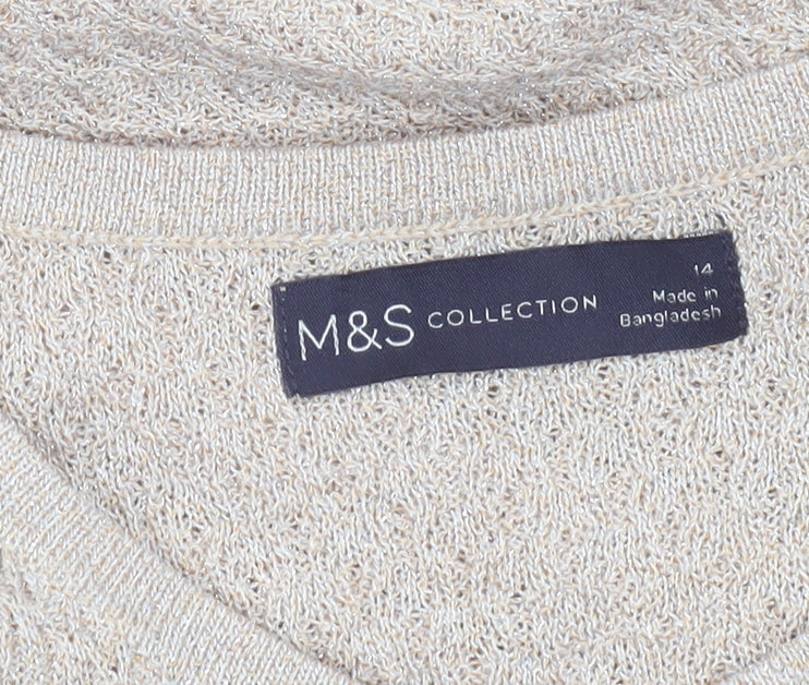 Womens UK Size 14 Marks and Spencer Beige Cardigan Jumper