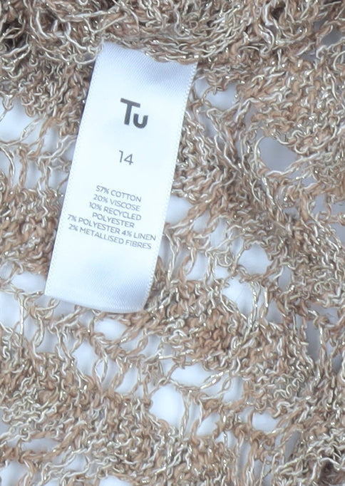 Womens UK Size 14 TU Beige Pullover Jumper