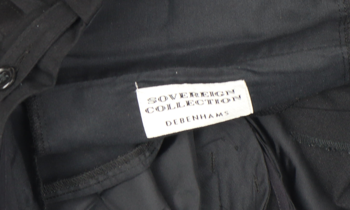 Debenhams Sovereign Collection Men's Black Wool Blend Formal Dress Trousers 38R