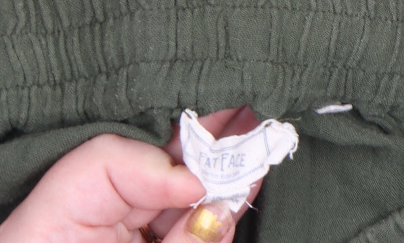 Fat Face Women's Green Linen Cargo Trousers Size 10 Regular
