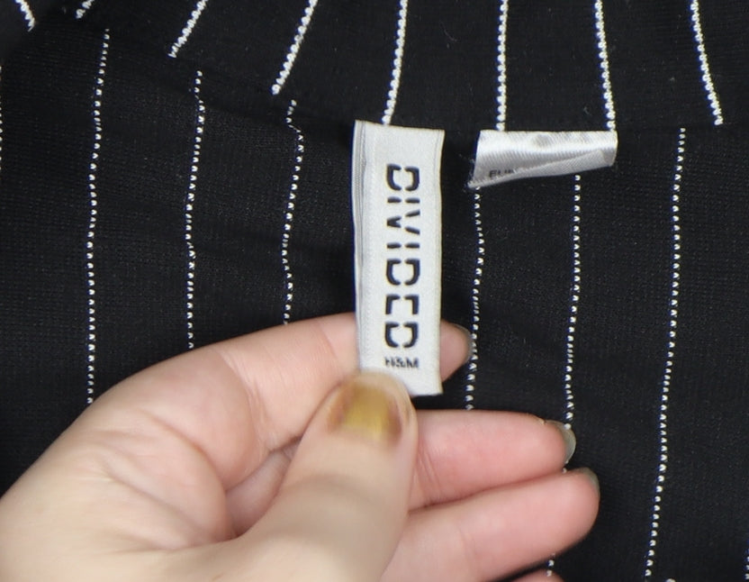 H&M Divided Women’s Black Pinstripe Blazer Jacket Size S