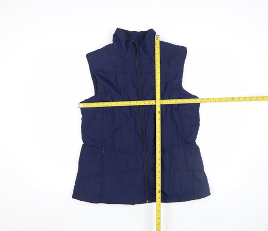 TU Women's Blue Quilted Puffer Waistcoat Size 16 Full Zip