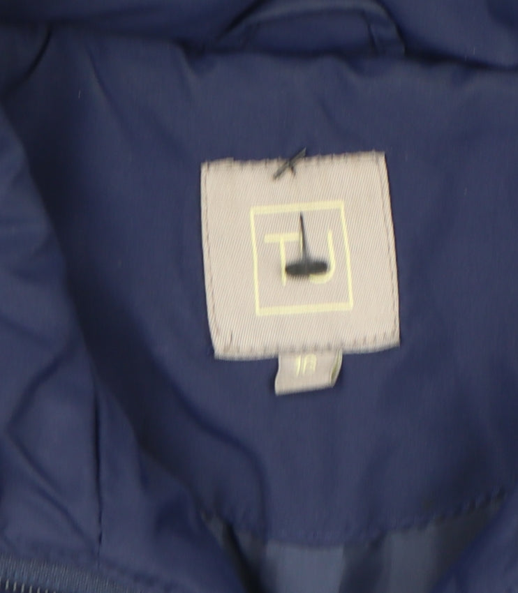 TU Women's Blue Quilted Puffer Waistcoat Size 16 Full Zip