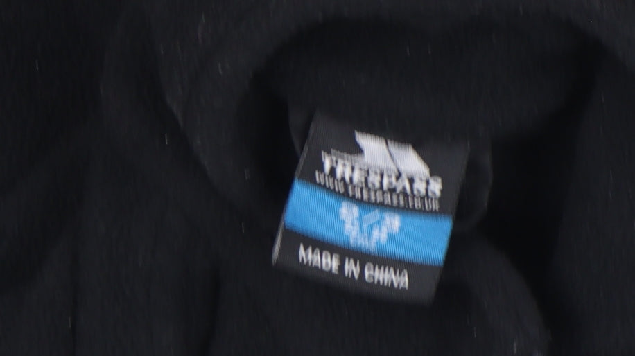 Trespass Boys Black Fleece Zip Jacket 6-7 Years Lightweight Outdoor Coat