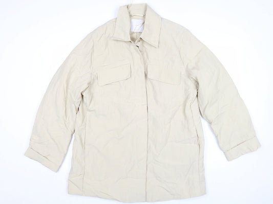 Womens UK Size L Mango Beige Basic Jacket