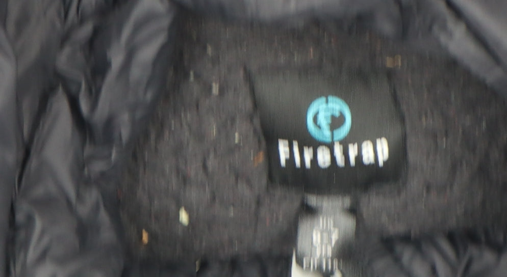 Boys UK Size 7 Years Firetrap Black Puffer Jacket