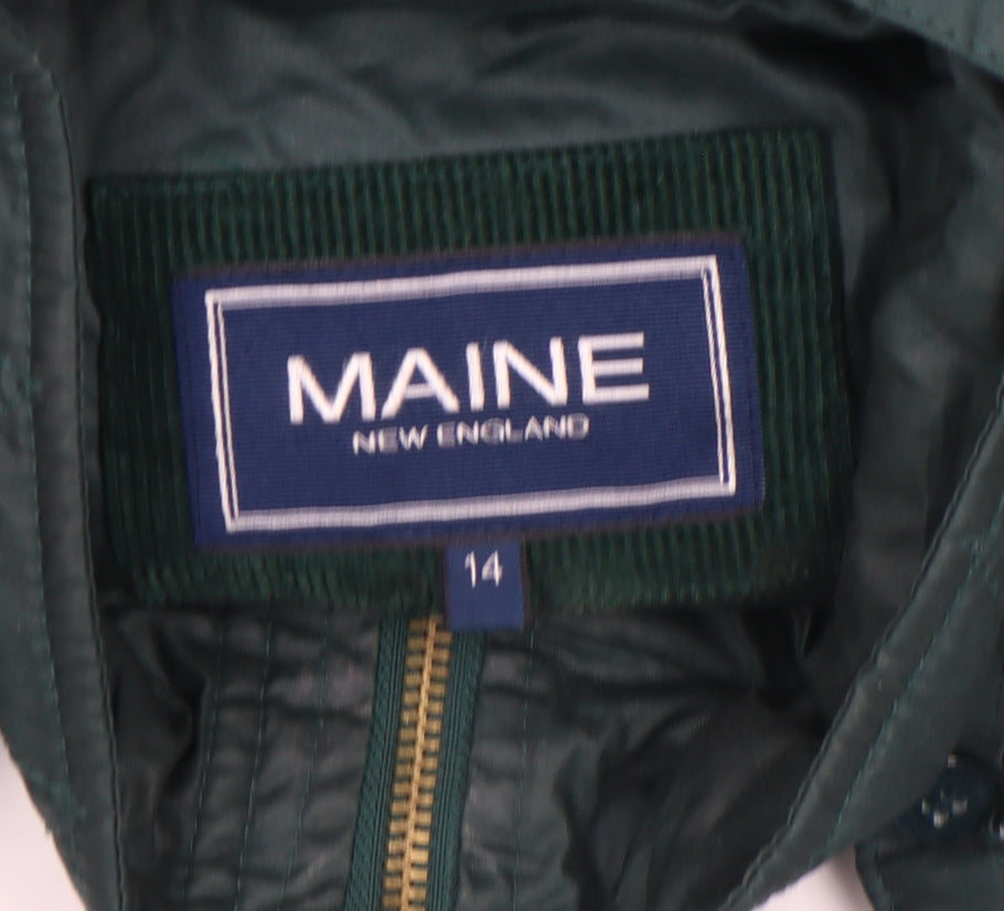 Maine New England Women's Green Hooded Parka Jacket Size 14