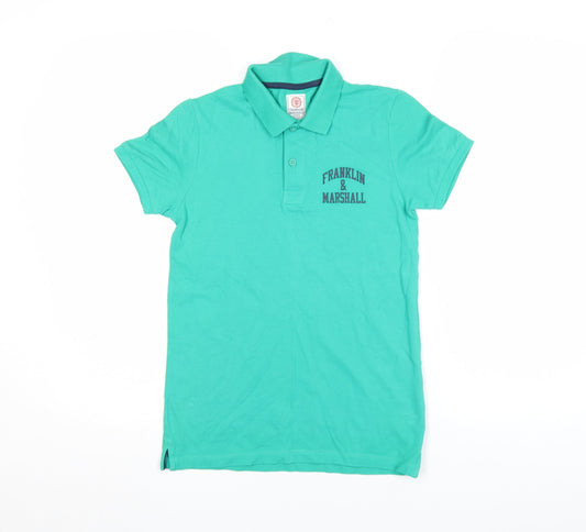 Boys UK Size 10-11 Years Franklin & Marshall Green Basic Polo